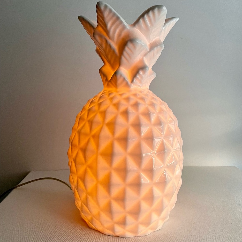 White Ceramic Pineapple Lamp or Night Light